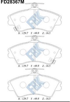 FBK FD28367M - Гальмівні колодки, дискові гальма autocars.com.ua