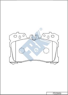 FBK FD2869 - Тормозные колодки, дисковые, комплект avtokuzovplus.com.ua