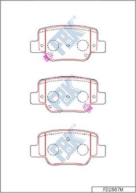 FBK FD2887M - Тормозные колодки, дисковые, комплект avtokuzovplus.com.ua