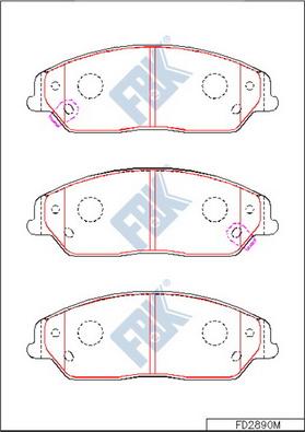 FBK FD2890M - Гальмівні колодки, дискові гальма autocars.com.ua