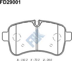 FBK FD29001 - Гальмівні колодки, дискові гальма autocars.com.ua