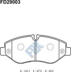 FBK FD29003 - Гальмівні колодки, дискові гальма autocars.com.ua