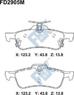 FBK FD2905M - Тормозные колодки, дисковые, комплект avtokuzovplus.com.ua