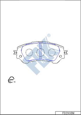 FBK FD2908M - Тормозные колодки, дисковые, комплект avtokuzovplus.com.ua