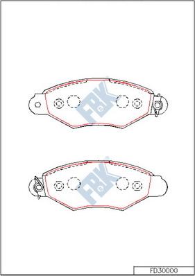 FBK FD30000 - Тормозные колодки, дисковые, комплект avtokuzovplus.com.ua