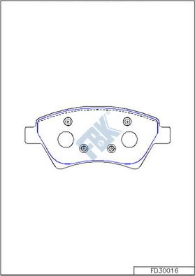FBK FD30016 - Гальмівні колодки, дискові гальма autocars.com.ua