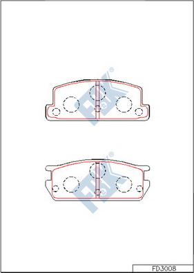 FBK FD3008 - Тормозные колодки, дисковые, комплект avtokuzovplus.com.ua