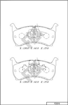 FBK FD3016 - Гальмівні колодки, дискові гальма autocars.com.ua