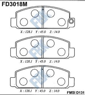 FBK FD3018M - Тормозные колодки, дисковые, комплект avtokuzovplus.com.ua