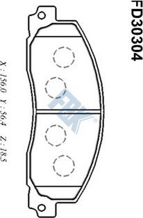 FBK FD30304 - Тормозные колодки, дисковые, комплект avtokuzovplus.com.ua