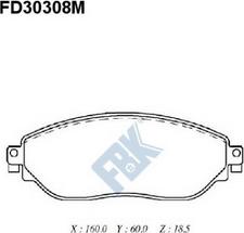 FBK FD30308M - Гальмівні колодки, дискові гальма autocars.com.ua