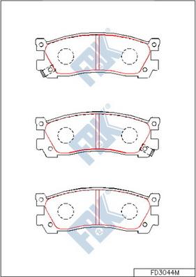 FBK FD3044M - Тормозные колодки, дисковые, комплект avtokuzovplus.com.ua