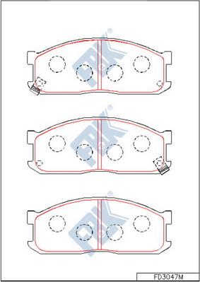 FBK FD3047M - Тормозные колодки, дисковые, комплект avtokuzovplus.com.ua