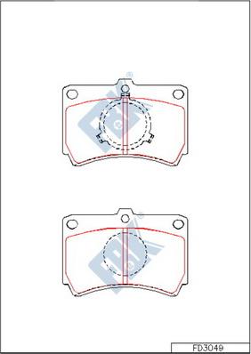 FBK FD3049 - Тормозные колодки, дисковые, комплект avtokuzovplus.com.ua