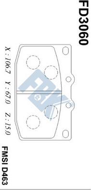 FBK FD3060 - Тормозные колодки, дисковые, комплект avtokuzovplus.com.ua