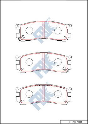 FBK FD3079M - Тормозные колодки, дисковые, комплект avtokuzovplus.com.ua