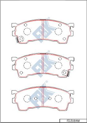 FBK FD3084M - Тормозные колодки, дисковые, комплект avtokuzovplus.com.ua