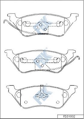 FBK FD31002 - Тормозные колодки, дисковые, комплект avtokuzovplus.com.ua