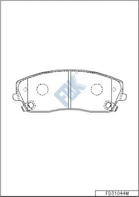 FBK FD31044M - Гальмівні колодки, дискові гальма autocars.com.ua