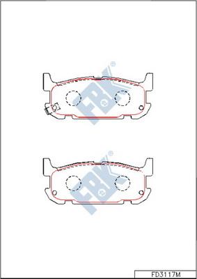 FBK FD3117M - Тормозные колодки, дисковые, комплект avtokuzovplus.com.ua