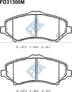 FBK FD31300M - Гальмівні колодки, дискові гальма autocars.com.ua