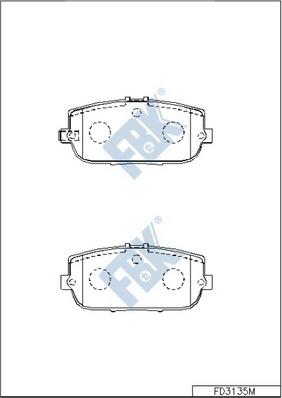 FBK FD3135M - Тормозные колодки, дисковые, комплект avtokuzovplus.com.ua