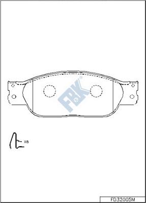 FBK FD32005M - Гальмівні колодки, дискові гальма autocars.com.ua