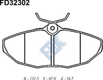 FBK FD32302 - Гальмівні колодки, дискові гальма autocars.com.ua