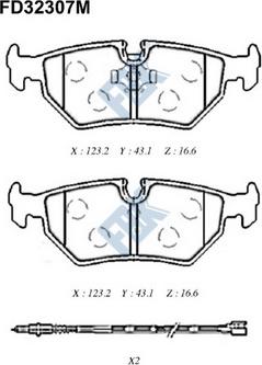 FBK FD32307M - Тормозные колодки, дисковые, комплект avtokuzovplus.com.ua