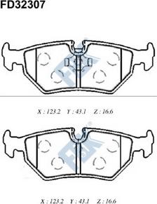 FBK FD32307 - Гальмівні колодки, дискові гальма autocars.com.ua