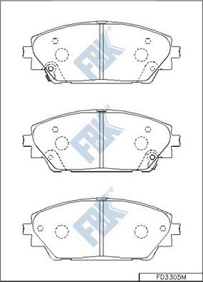 FBK FD3305M - Гальмівні колодки, дискові гальма autocars.com.ua