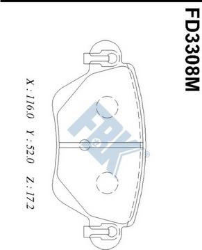 FBK FD3308M - Гальмівні колодки, дискові гальма autocars.com.ua