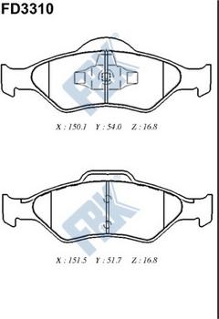 FBK FD3310 - Гальмівні колодки, дискові гальма autocars.com.ua