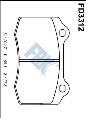 FBK FD3312 - Гальмівні колодки, дискові гальма autocars.com.ua