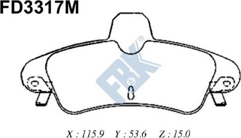 FBK FD3317M - Тормозные колодки, дисковые, комплект avtokuzovplus.com.ua