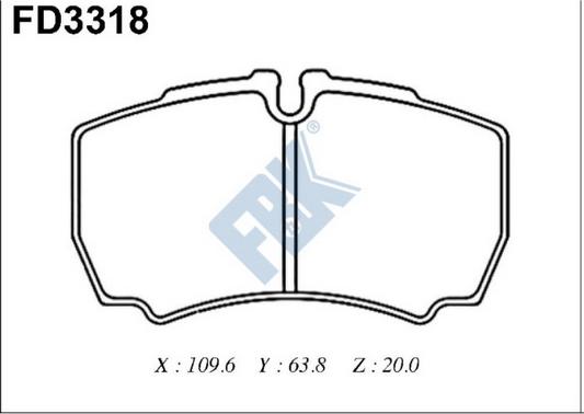 FBK FD3318 - Тормозные колодки, дисковые, комплект avtokuzovplus.com.ua