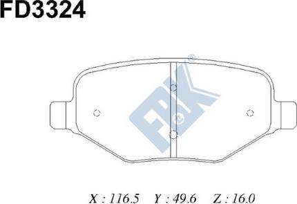 FBK FD3324 - Тормозные колодки, дисковые, комплект avtokuzovplus.com.ua