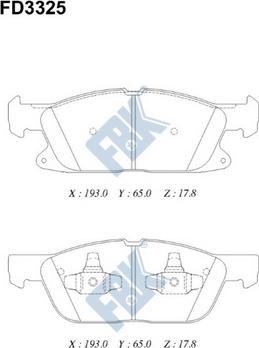 FBK FD3325 - Гальмівні колодки, дискові гальма autocars.com.ua