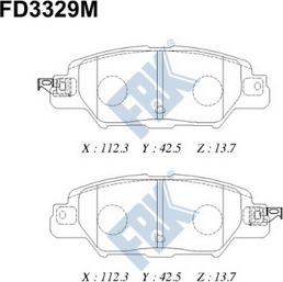 FBK FD3329M - Гальмівні колодки, дискові гальма autocars.com.ua