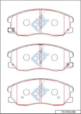 FBK FD34003M - Гальмівні колодки, дискові гальма autocars.com.ua