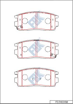 FBK FD34006M - Тормозные колодки, дисковые, комплект avtokuzovplus.com.ua