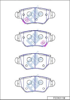 FBK FD34011M - Тормозные колодки, дисковые, комплект avtokuzovplus.com.ua