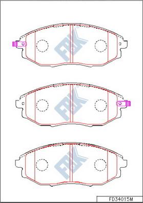 FBK FD34015M - Гальмівні колодки, дискові гальма autocars.com.ua