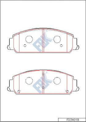 FBK FD34018 - Гальмівні колодки, дискові гальма autocars.com.ua