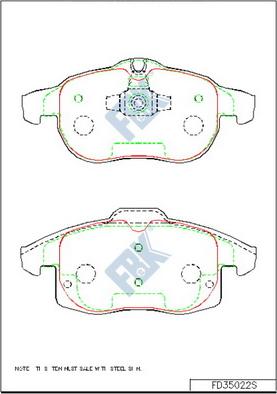 FBK FD35022S - Гальмівні колодки, дискові гальма autocars.com.ua