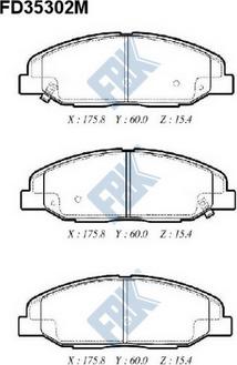 FBK FD35302M - Тормозные колодки, дисковые, комплект avtokuzovplus.com.ua