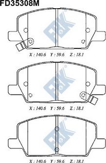 FBK FD35308M - Гальмівні колодки, дискові гальма autocars.com.ua