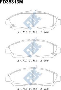 FBK FD35313M - Гальмівні колодки, дискові гальма autocars.com.ua