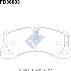 FBK FD36003 - Гальмівні колодки, дискові гальма autocars.com.ua