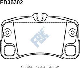 FBK FD36302 - Гальмівні колодки, дискові гальма autocars.com.ua